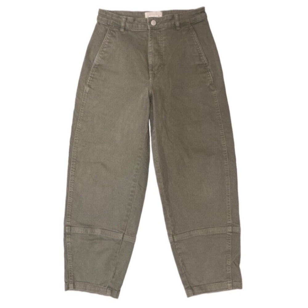 Everlane Barrel Utility Pants Green Organic Cotton Womens 8 R